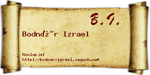 Bodnár Izrael névjegykártya